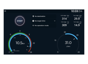 Salpicadero con pantalla a bordo iHelm del capitán