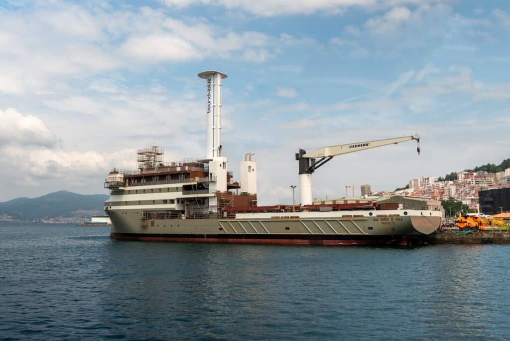 Suction Sail Installed on Wind-Powered Multipurpose Cargo Vessel