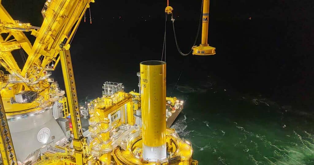 Offshore Project Installs First Monopile Foundation & Begins North Sea Construction